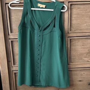 Chic Teal Sleeveless Blouse